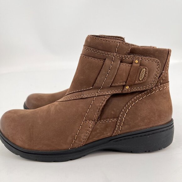 Clarks Collection Carleigh Leather Ankle Boots Women's Size 7.5 In Mushroom - Picture 10 of 14